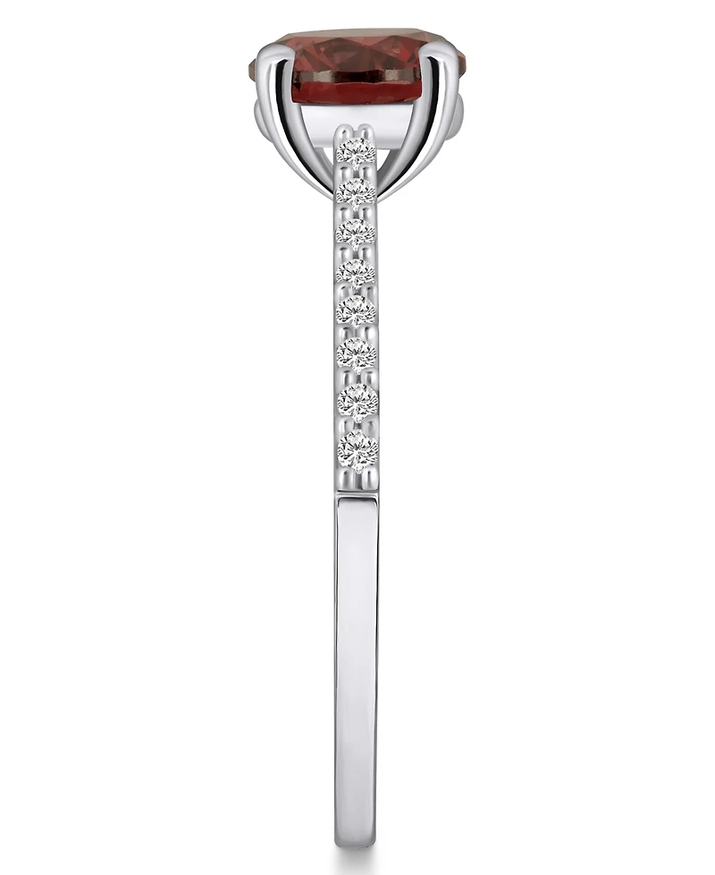 Macy's Garnet (1-5/8 ct. t.w.) and Diamond (1/6 Ring 14K White Gold