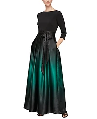 Sl Fashions Petite Ombre Satin Gown