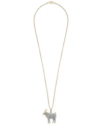 Diamond Goat Pendant Necklace (1/2 ct. t.w.) in 14k Gold-Plated Sterling Silver, 22"