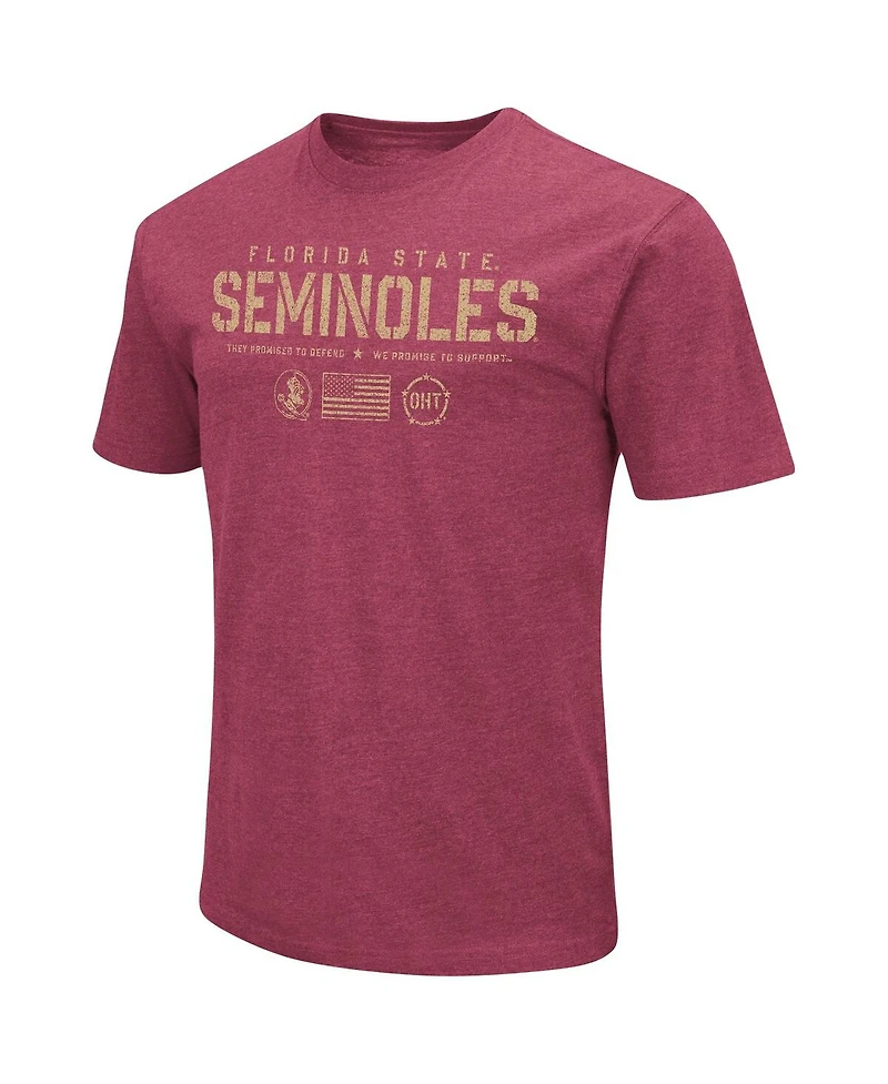 Men's Colosseum Garnet Florida State Seminoles Oht Military-Inspired Appreciation Flag 2.0 T-shirt