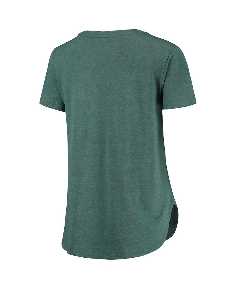 Women's Colosseum Heathered Green Michigan State Spartans PoWered By Title Ix T-shirt