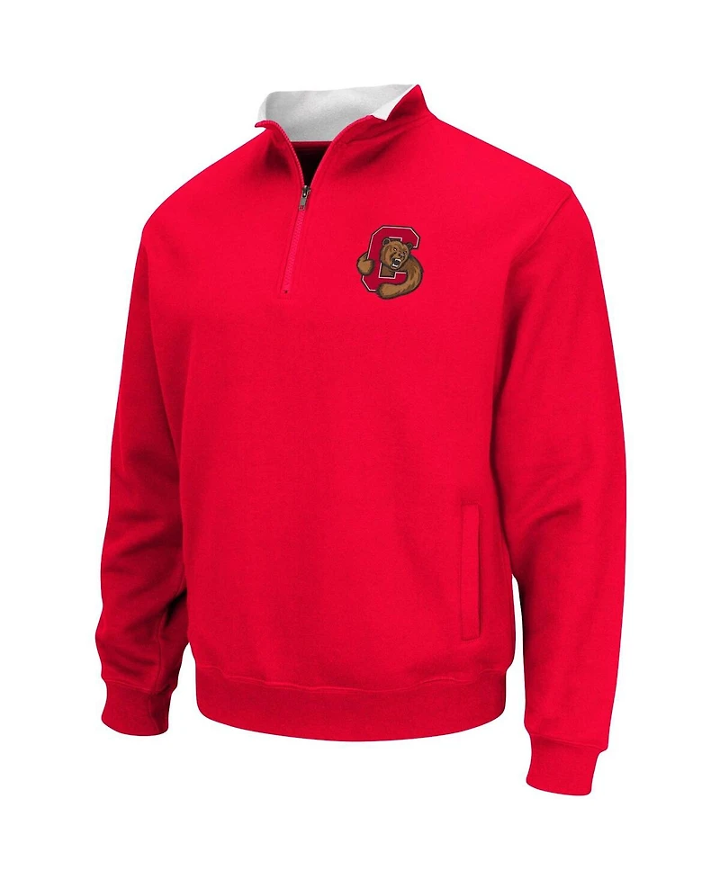 Men's Colosseum Red Cornell Big Tortugas Logo Quarter-Zip Jacket