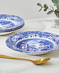 Spode Blue Italian Rim Soup Bowls, Set of 4