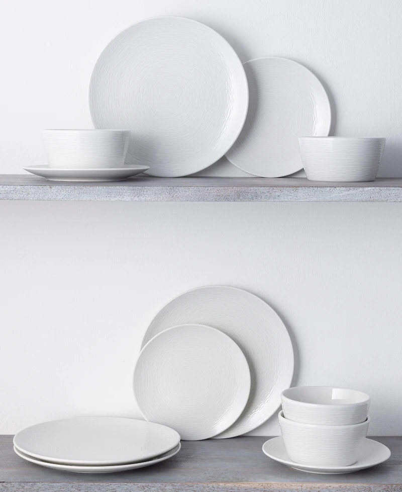 Colorscapes Swirl Coupe 12 Piece Dinnerware Set