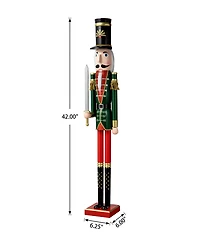 Glitzhome Wooden Christmas Soldier Nutcracker, 42" H