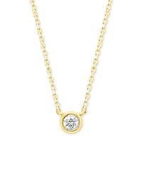 Forever Grown Diamonds Lab-Created Diamond Bezel Soltiare 18" Pendant Necklace (1/5 ct. t.w.) in 14k Gold-Plated Sterling Silver