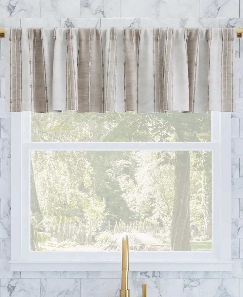 Slub Texture Stripe Cotton Cafe Curtain Valance