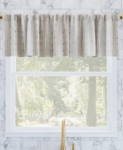 Slub Texture Stripe Cotton Cafe Curtain Valance