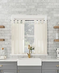 Washed Cotton Twist Tab Cafe Curtain Pair