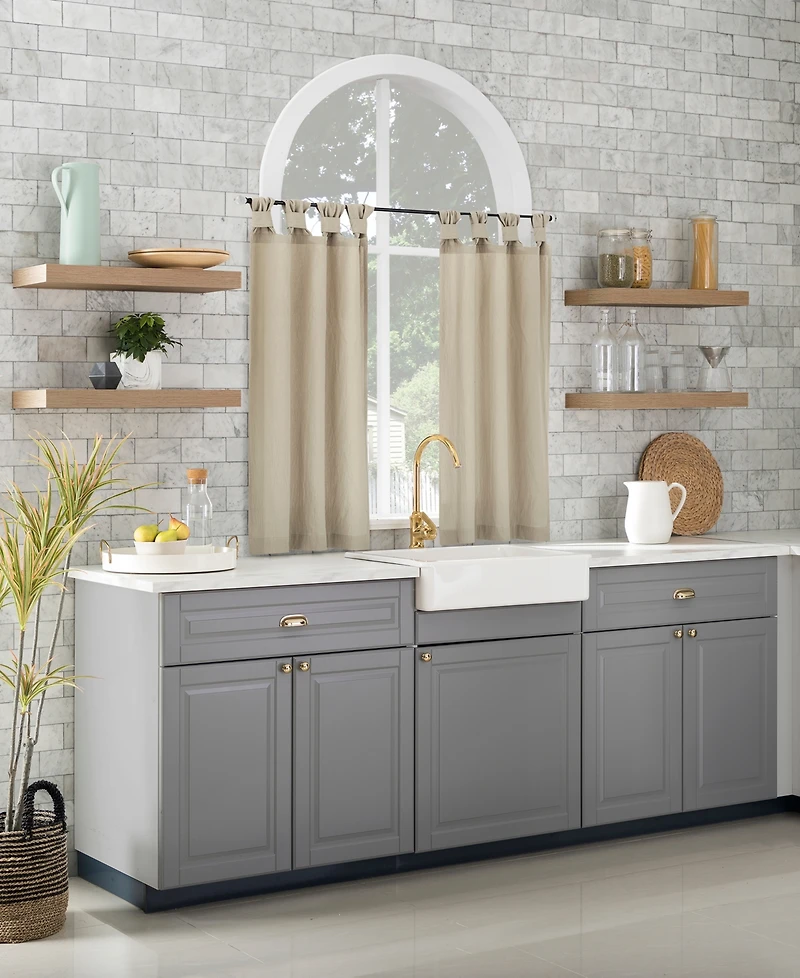 Washed Cotton Twist Tab Cafe Curtain Pair
