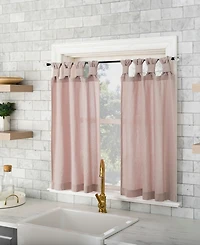 Washed Cotton Twist Tab Cafe Curtain Pair