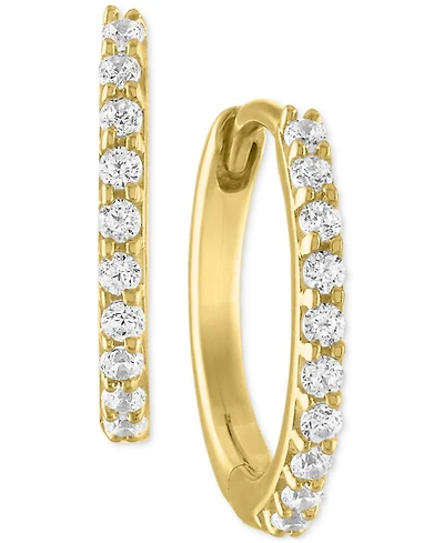 Forever Grown Diamonds Lab-Created Diamond Extra Small Hoop Earrings (1/10 ct. t.w.) 10k White or Yellow Gold