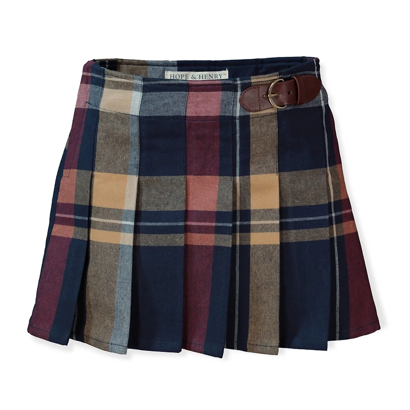 Hope & Henry Girls' Pleated Skirt with Buckle Detail, Infant