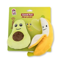 Avocado & Banana Plush Dog Toy Gift Set – with Squeaker & Crinkle Paper for Fun Play, Durable for Chewing, Perfect for Playtime and Cuddles