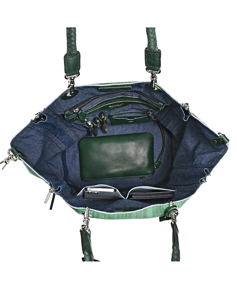 Old Trend Women's Barracuda Hand Painted Clasp Closure Tote Bag