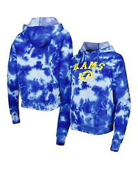 Women's New Era Royal Los Angeles Rams Cloud Dye Fleece Pullover Hoodie