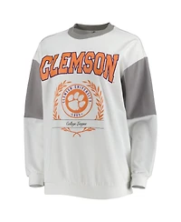 Women's Gameday Couture Gray Clemson Tigers It's A Vibe Dolman Pullover Sweatshirt