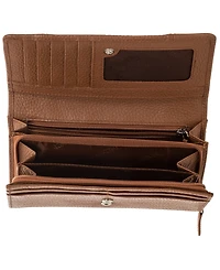 Mancini Women's Pebbled Collection Rfid Secure Mini Clutch Wallet