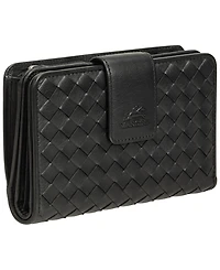 Mancini Women's Basket Weave Collection Rfid Secure Mini Clutch Wallet