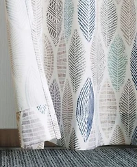 No. 918 Mikko Leaf Print Semi Sheer Grommet Curtain Panel Collection