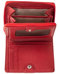 Mancini Women's Pebbled Collection Rfid Secure Mini Clutch Wallet