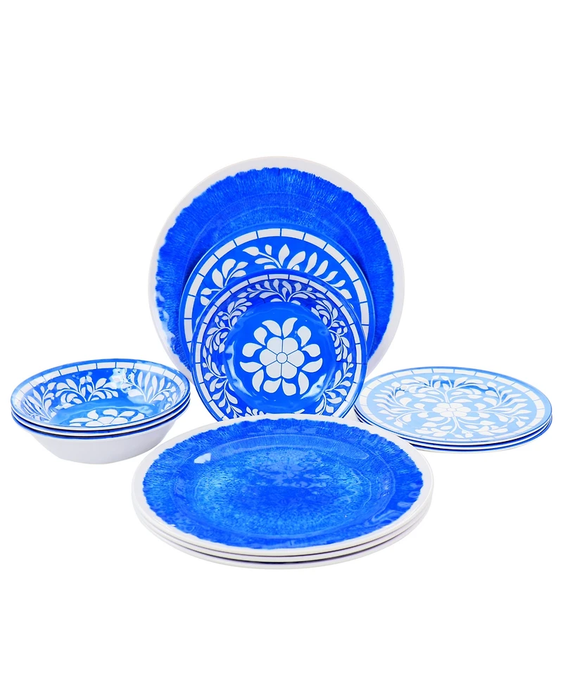Elama Nelly Melamine 12 Pc. Dinnerware Set, Service for 4