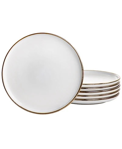 Elama Alejandro Gold-Tone Salad Plates, Set of 6