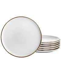 Elama Alejandro Gold-Tone Salad Plates, Set of 6