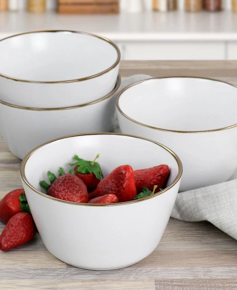 Elama Alejandro Gold-Tone Cereal Bowls, Set of 6