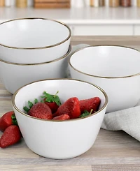 Elama Alejandro Gold-Tone Cereal Bowls, Set of 6