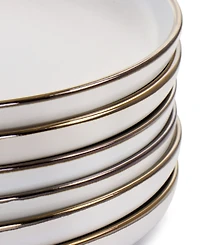Elama Alejandro Gold-Tone Dinner Plates, Set of 6