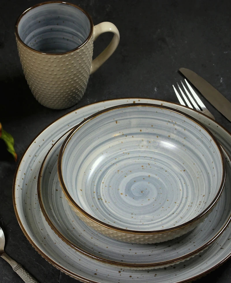 Elama Yeva Swirl 16 Pc. Dinnerware Set, Service for 4