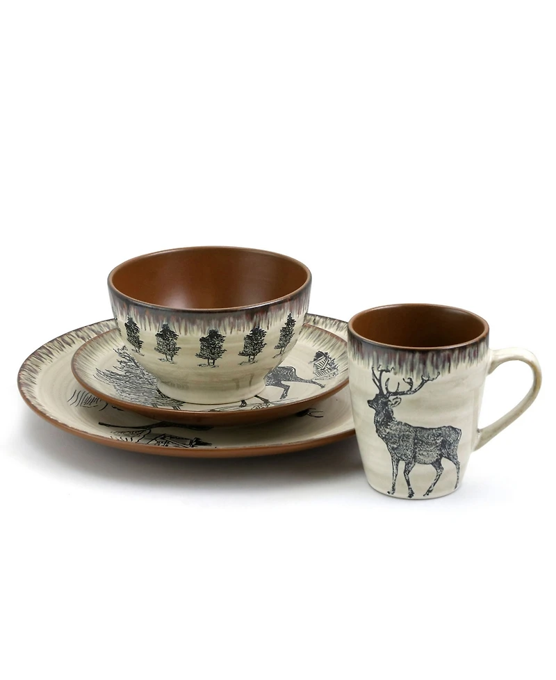 Elama Wild Nature 16 Pc. Dinnerware, Service for 4