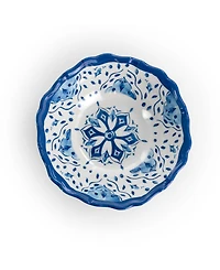 Elama Blue Flower Melamine 12 Pc. Dinnerware Set, Set of 4