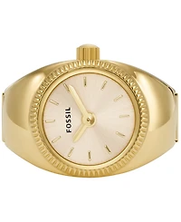 Fossil Women's Ring Watch Two-Hand Gold-Tone Stainless Steel Bracelet Watch, 15mm