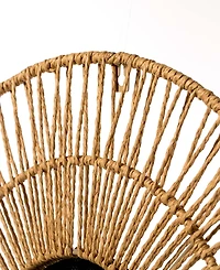 Decorative Woven Paper Rope Round Shape Modern Hanging Wall Mirror