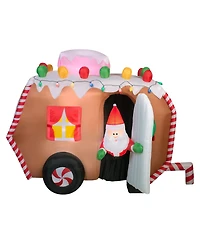 National Tree Company 7.5' Inflatable Gingerbread Trailer with Santa