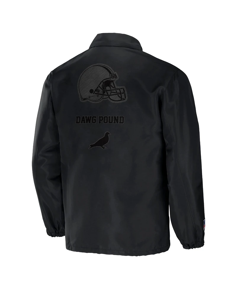 Men's Nfl X Staple Black Cleveland Browns Embroidered Nylon Jacket
