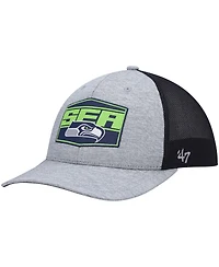 Men's '47 Brand Heathered Gray and College Navy Seattle Seahawks Motivator Flex Hat