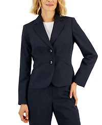Le Suit Women's Two-Button Pinstriped Pantsuit Set