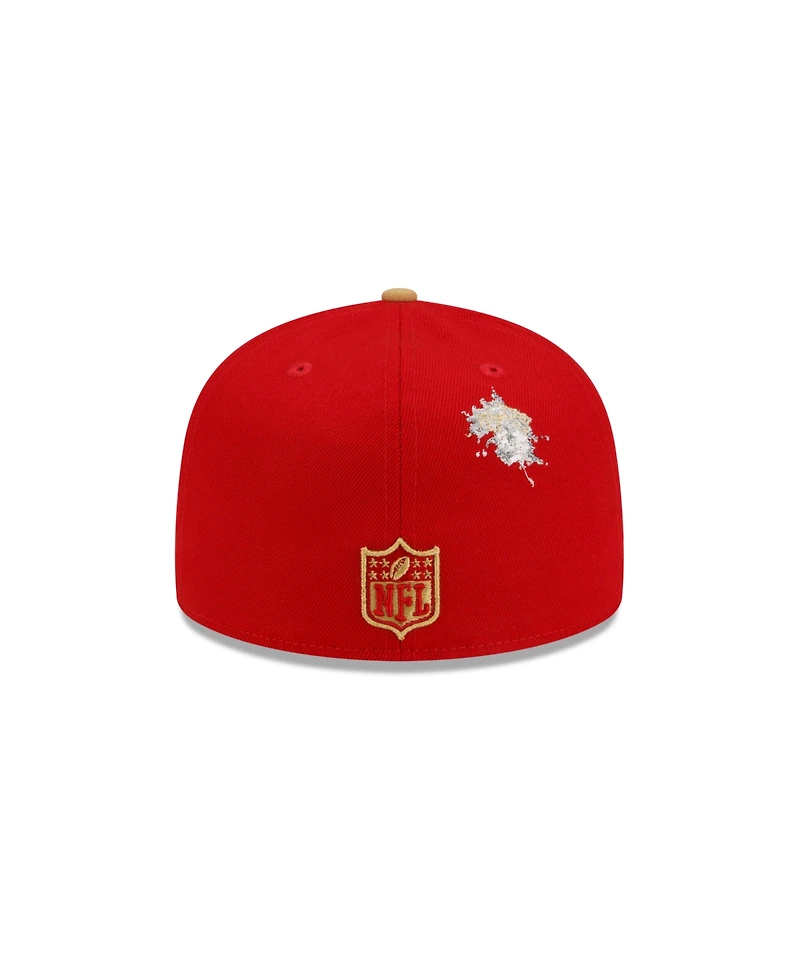 Men's New Era X Staple Scarlet, Gold San Francisco 49ers Pigeon 59FIFTY Fitted Hat