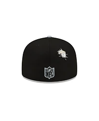 Men's New Era X Staple Black, Gray Las Vegas Raiders Pigeon 59Fifty Fitted Hat