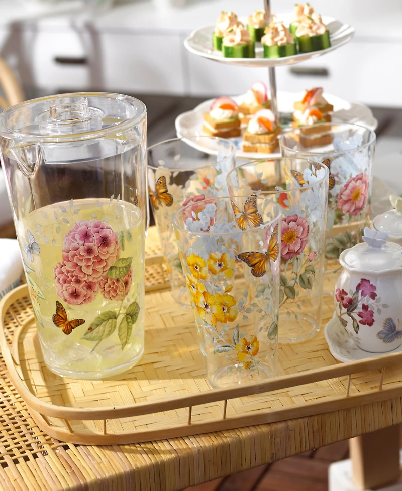 Lenox Butterfly Meadow Acrylic Highball Glasses, Set of 4