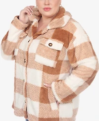White Mark Plus Plaid Shacket Jacket
