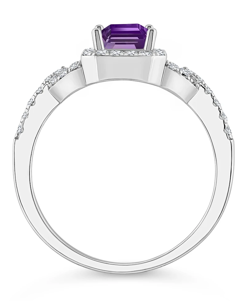 Macy's Topaz (1/3 ct. t.w.) Halo Ring Sterling Silver