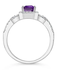 Macy's Topaz (1/3 ct. t.w.) Halo Ring Sterling Silver