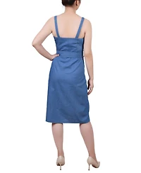 Ny Collection Petite Sweetheart Neck Chambray Sundress
