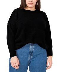 Vince Camuto Plus Size Cozy Crewneck Long-Sleeve Extend-Shoulder Sweater