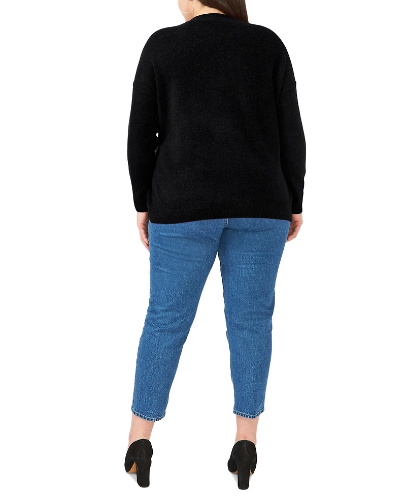 Vince Camuto Plus Cozy Long Sleeve Extend Shoulder Sweater