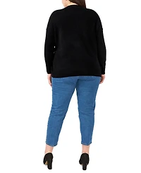 Vince Camuto Plus Cozy Long Sleeve Extend Shoulder Sweater